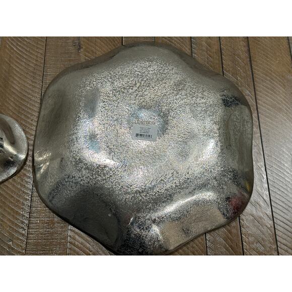 LENOX American by Design Organics Reef Aluminum Chip and Dip Bowl Set Silver - Picture 6 of 13